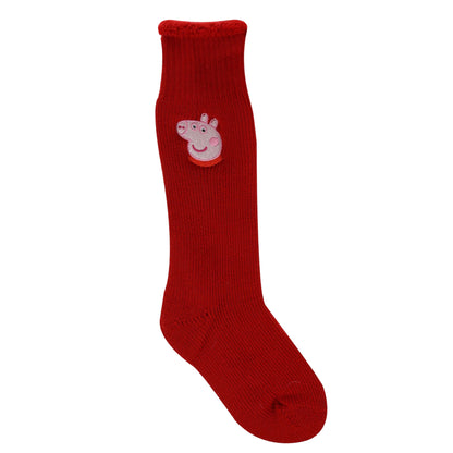 Red - Side - Regatta Childrens-Kids Peppa Pig Boot Socks (Pack of 2)