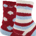 Cherry Pink-Light Blue-White - Back - Regatta Childrens-Kids Cosy Boot Socks Set (Pack of 2)