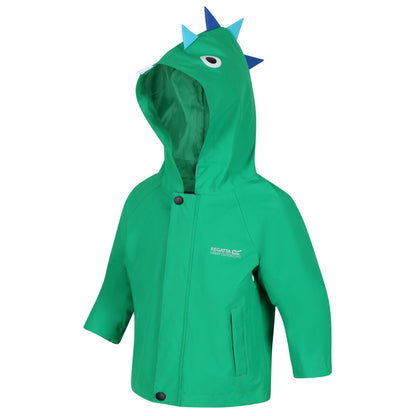 Green - Lifestyle - Regatta Childrens-Kids Dinosaur Waterproof Jacket