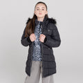 Black - Side - Dare 2B Girls Striking Hooded Parka