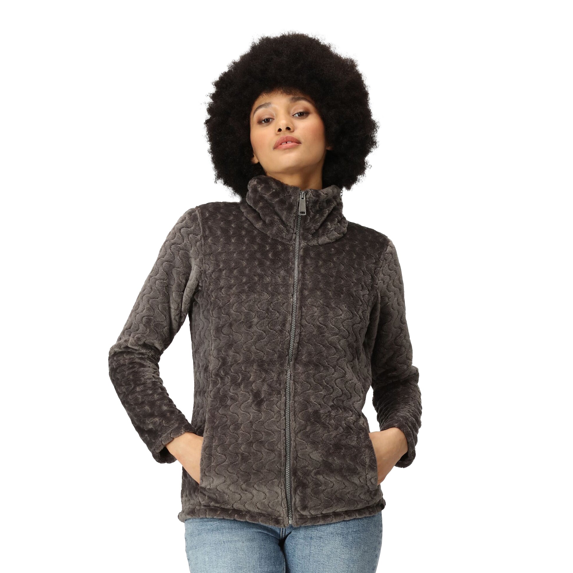 Dark Grey - Lifestyle - Regatta Womens-Ladies Heloise Marl Full Zip Fleece Jacket