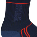 Navy-Amber Glow - Back - Regatta Great Outdoors Childrens-Kids 2 Season Coolmax Trek & Trail Socks