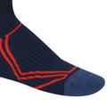 Navy-Amber Glow - Side - Regatta Great Outdoors Childrens-Kids 2 Season Coolmax Trek & Trail Socks