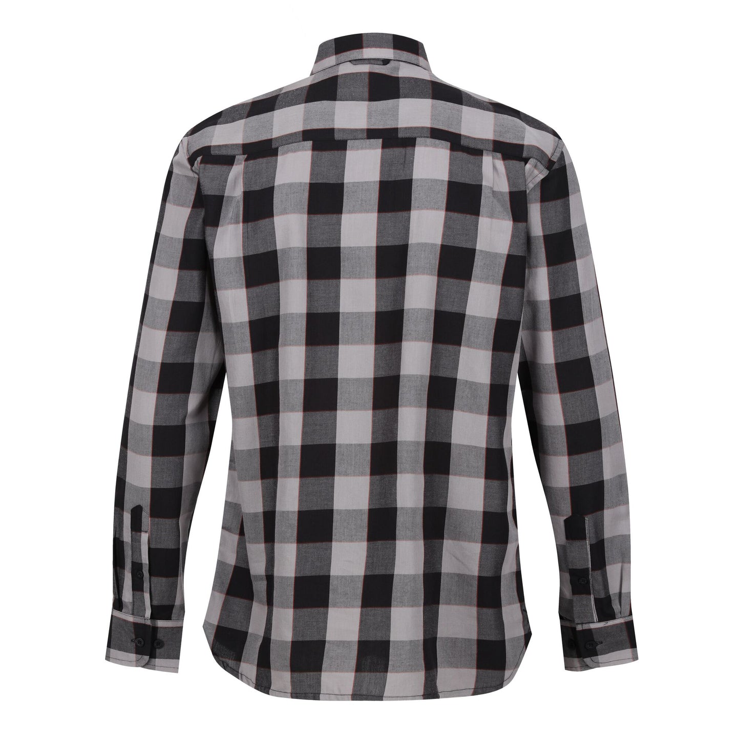 Dark Grey-Black - Back - Regatta Mens Lance Checked Shirt