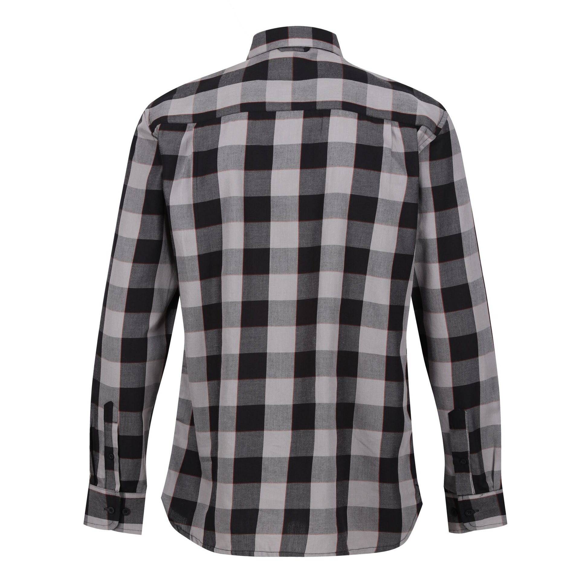 Dark Grey-Black - Back - Regatta Mens Lance Checked Shirt