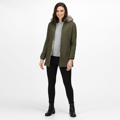 Dark Khaki - Back - Regatta Womens-Ladies Sunaree Softshell Jacket