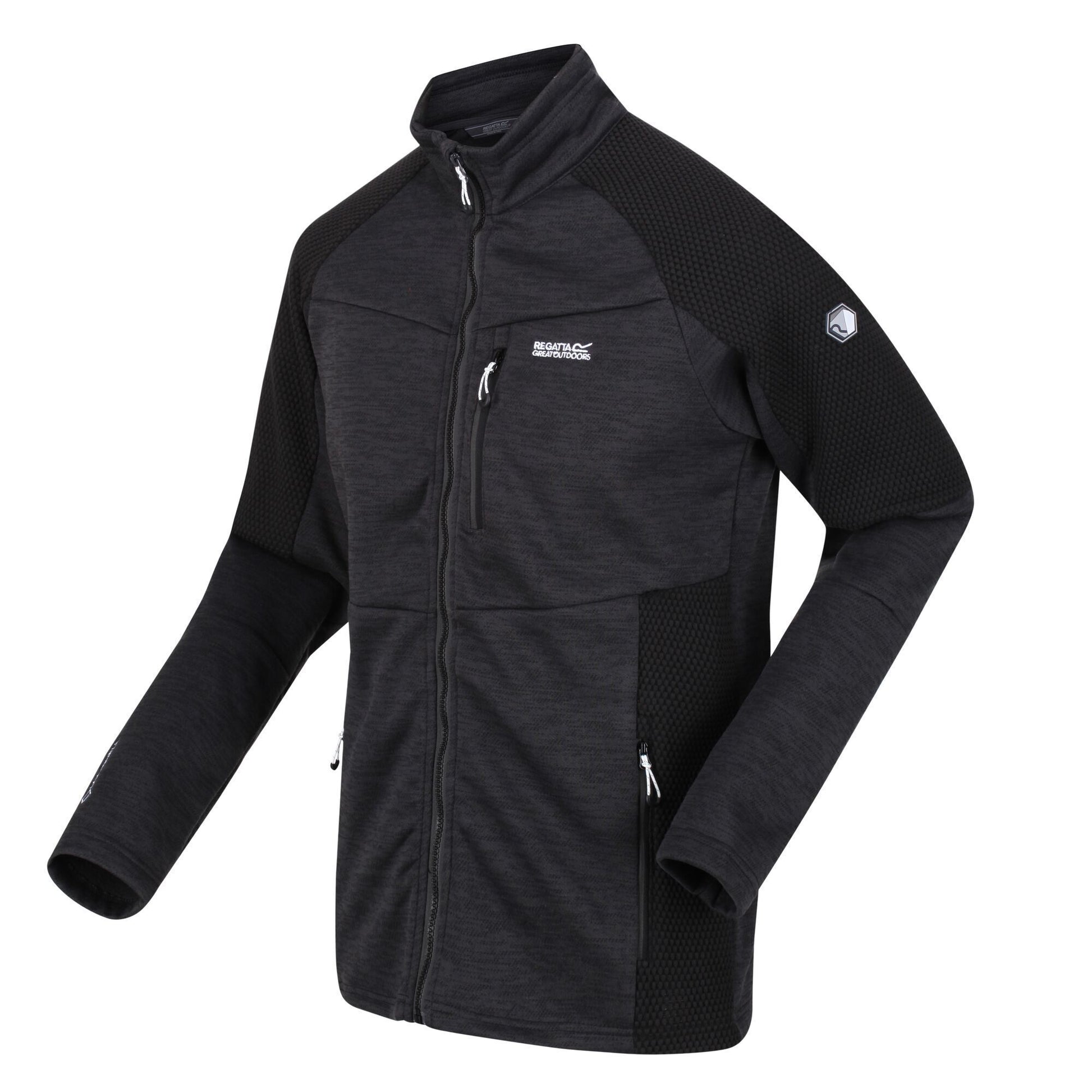 Ash-Black - Pack Shot - Regatta Mens Farson Soft Shell Jacket