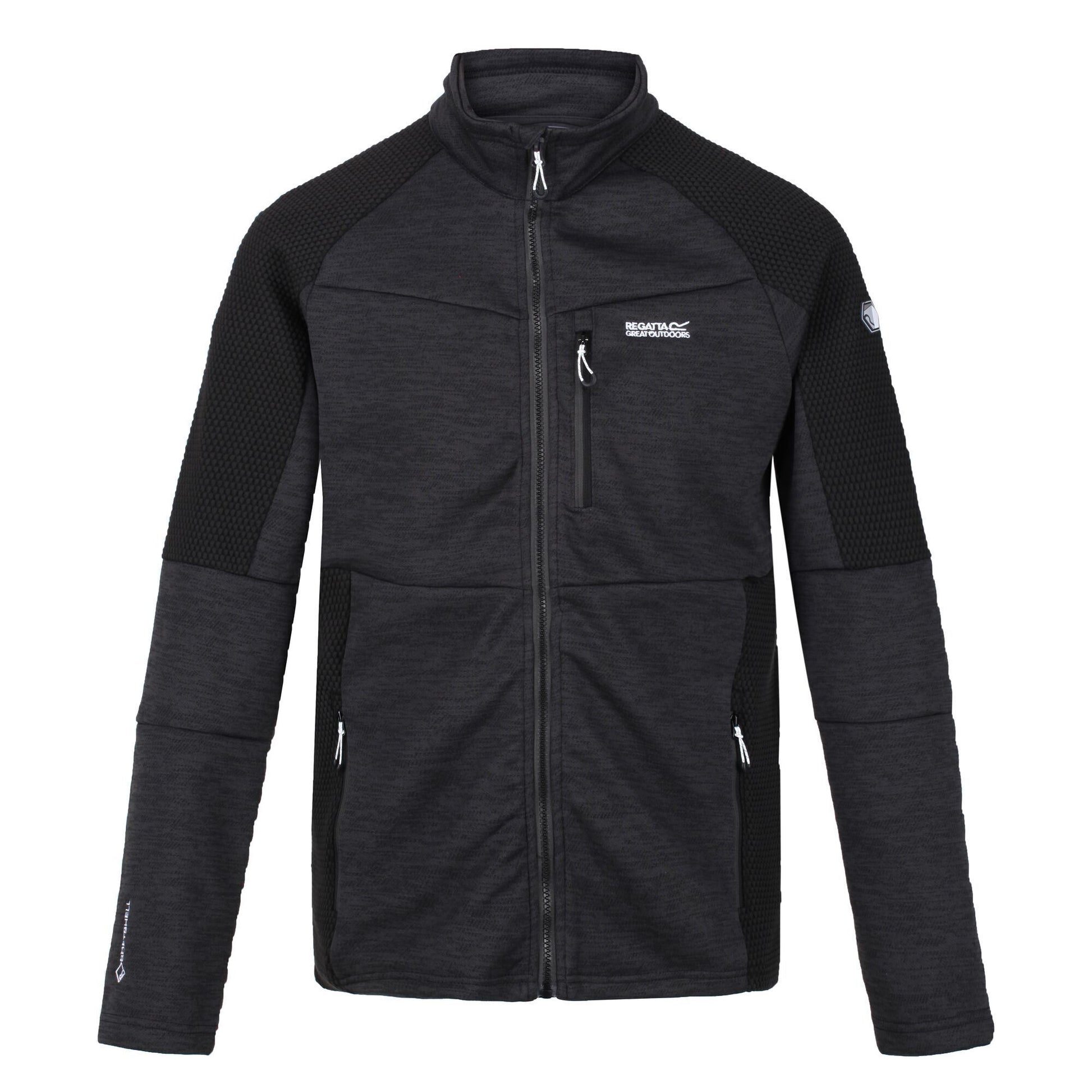 Ash-Black - Front - Regatta Mens Farson Soft Shell Jacket