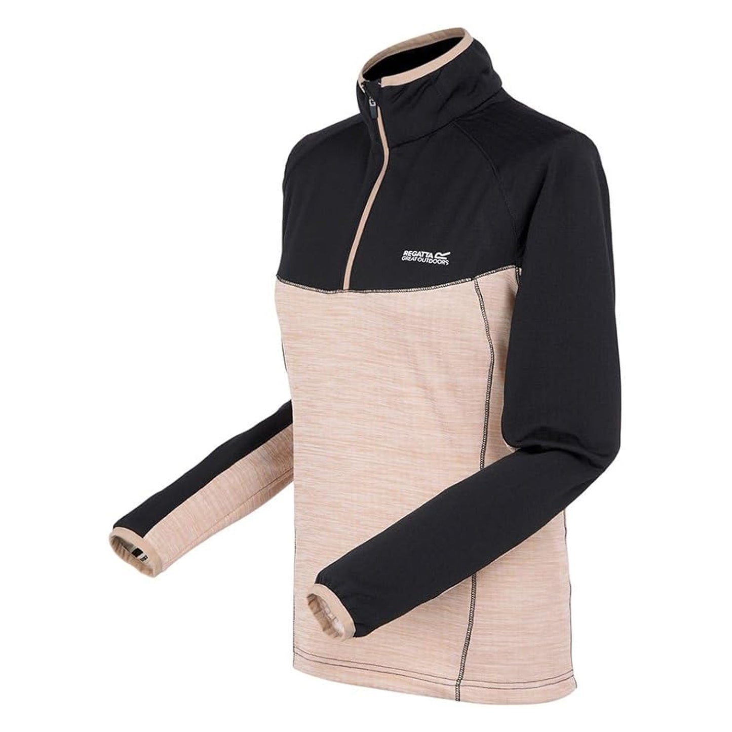 Black-Warm Taupe Marl - Side - Regatta Womens-Ladies Hepley Fleece