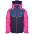 Raspberry Rose-Dark Denim - Front - Dare 2B Childrens-Kids Cheerful Waterproof Ski Jacket