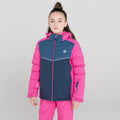 Raspberry Rose-Dark Denim - Side - Dare 2B Childrens-Kids Cheerful Waterproof Ski Jacket