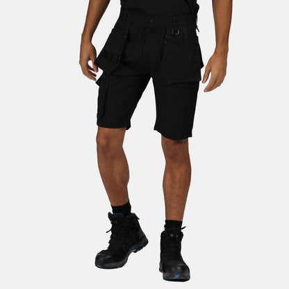 Black - Side - Regatta Professional Mens Cargo Shorts