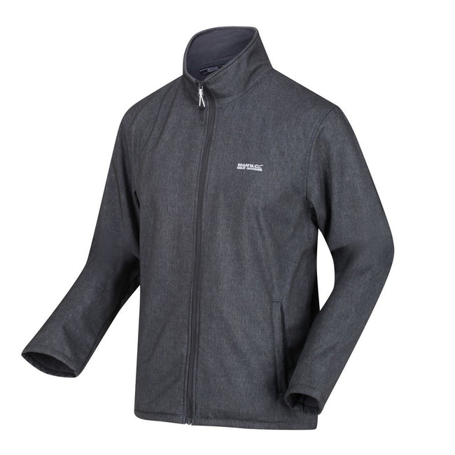 Grey Marl Marl - Close up - Regatta Mens Cera V Wind Resistant Soft Shell Jacket