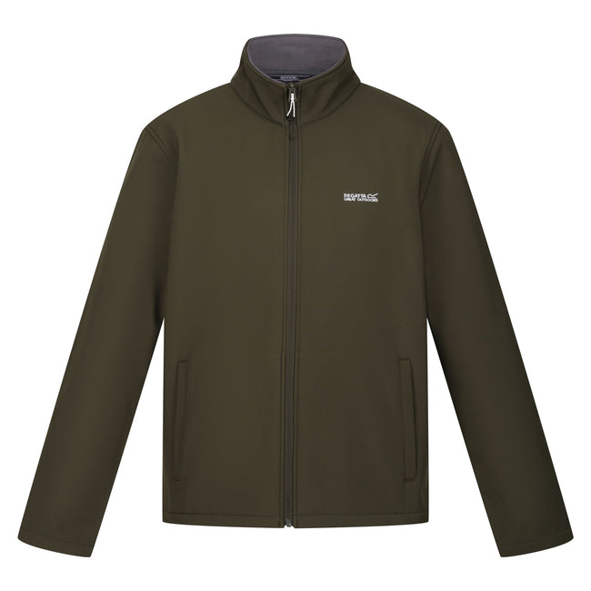 Dark Khaki - Front - Regatta Mens Cera V Wind Resistant Soft Shell Jacket