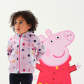 Light Pink - Back - Regatta Childrens-Kids Peppa Pig Polka Dot Hooded Waterproof Jacket