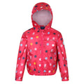 Blush Red - Front - Regatta Childrens-Kids Peppa Pig Polka Dot Hooded Waterproof Jacket
