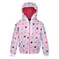 Light Pink - Front - Regatta Childrens-Kids Peppa Pig Polka Dot Hooded Waterproof Jacket