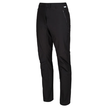 Black - Side - Regatta Womens-Ladies Highton Stretch Hiking Trousers