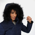 Navy - Side - Regatta Womens-Ladies Winslow Rochelle Humes Padded Jacket