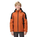 Burnt Copper-Black - Side - Regatta Childrens-Kids Hurdle IV Insulated Waterproof Jacket
