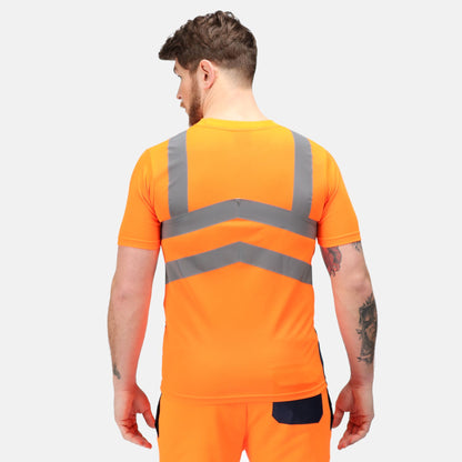 Orange-Navy - Lifestyle - Regatta Professional Mens High-Vis Short-Sleeved T-Shirt