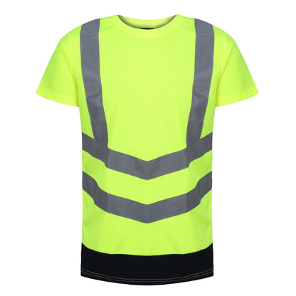 Yellow-Navy - Front - Regatta Professional Mens High-Vis Short-Sleeved T-Shirt