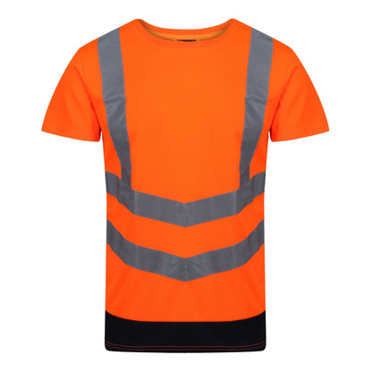 Orange-Navy - Front - Regatta Professional Mens High-Vis Short-Sleeved T-Shirt