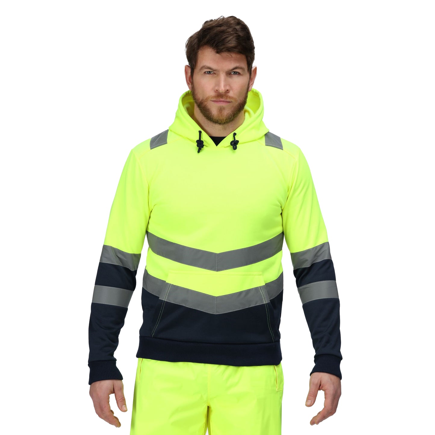 Yellow - Side - Regatta Professional Mens Overhead High-Vis Hoodie