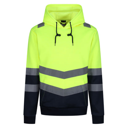 Yellow - Front - Regatta Professional Mens Overhead High-Vis Hoodie