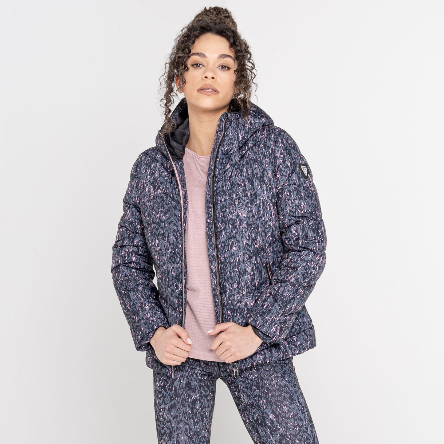 Powder Pink Wave - Back - Dare 2B Womens-Ladies Reputable Embellished Padded Jacket