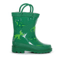 Jellybean Green - Side - Regatta Childrens-Kids Dinosaur Wellington Boots