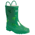 Jellybean Green - Front - Regatta Childrens-Kids Dinosaur Wellington Boots