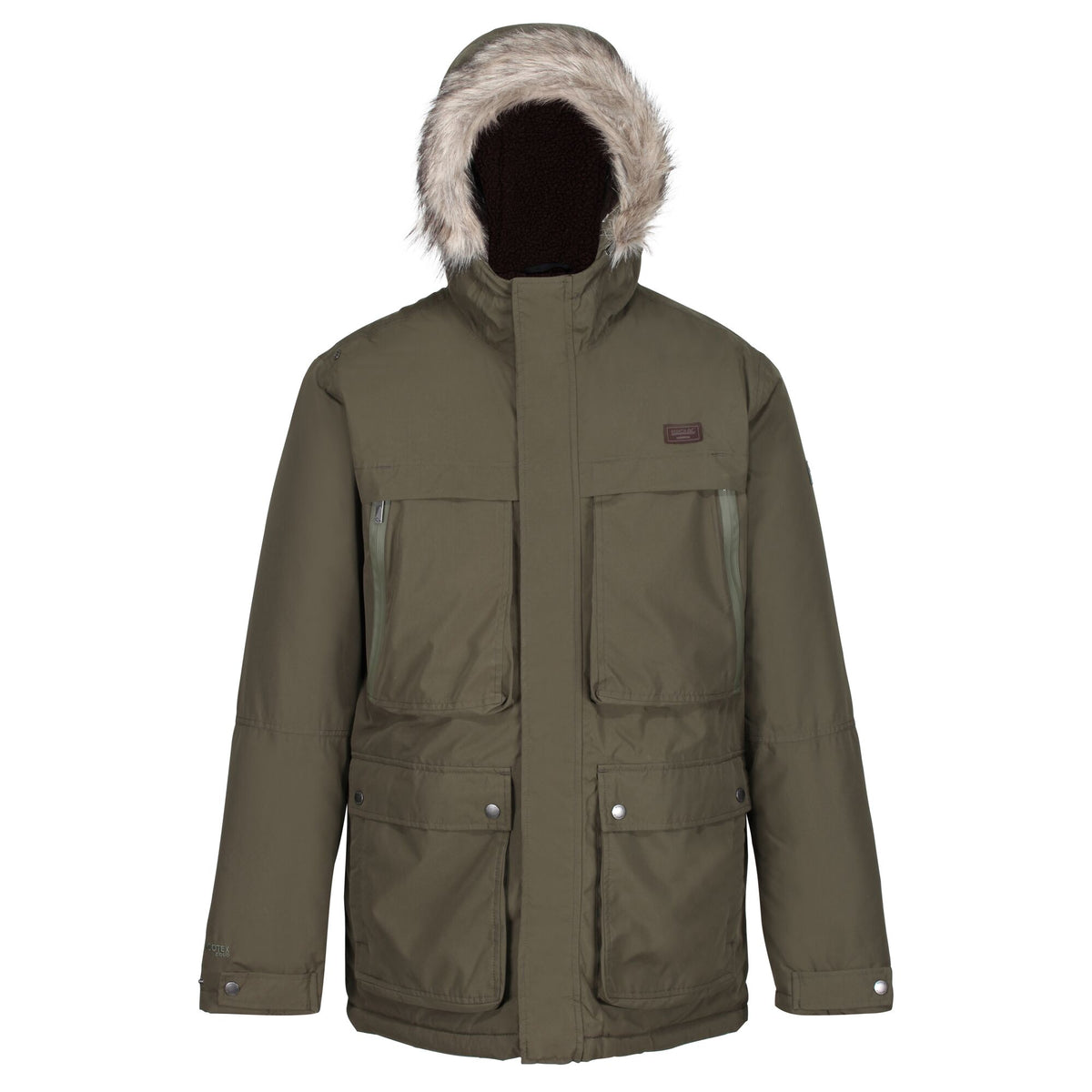 Dark Khaki - Front - Regatta Mens Volter Waterproof Insulated Parka