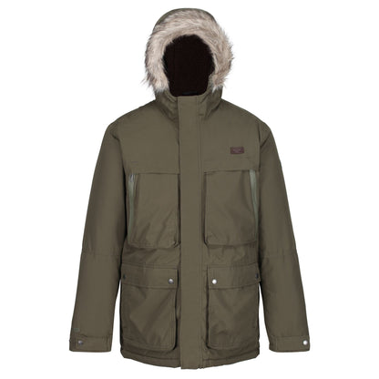 Dark Khaki - Front - Regatta Mens Volter Waterproof Insulated Parka