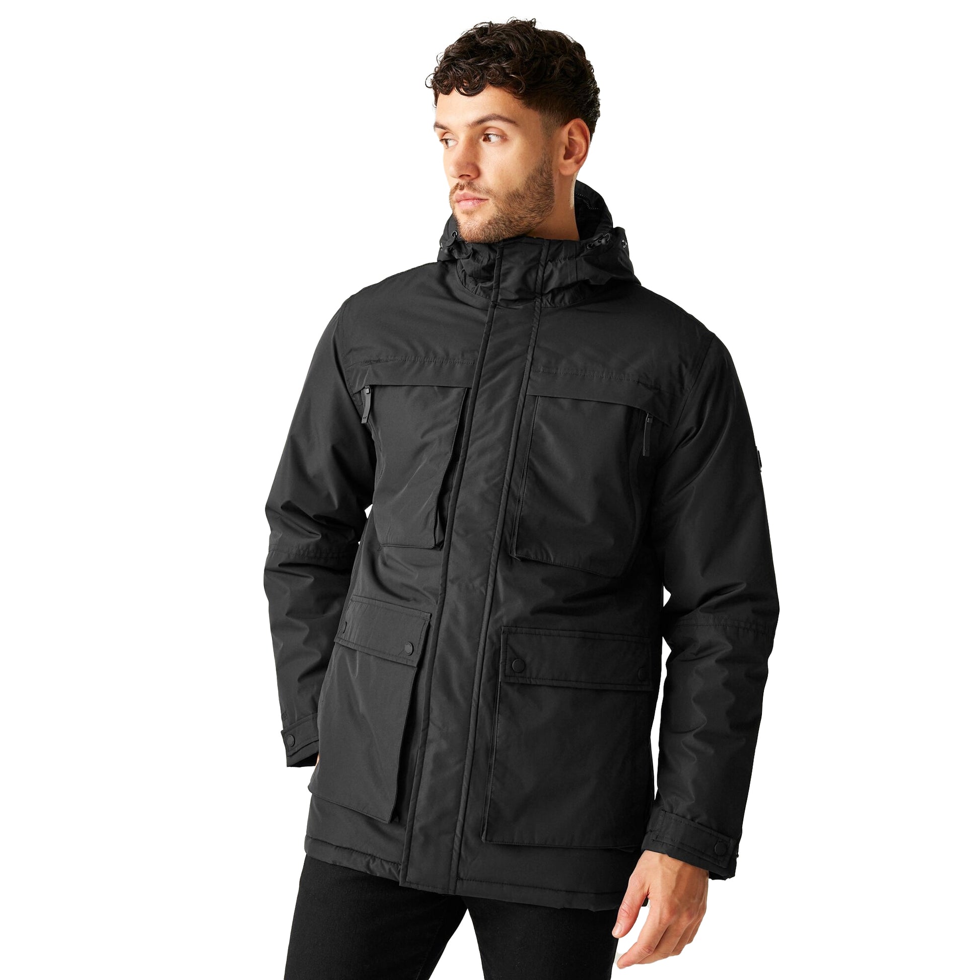 Black - Side - Regatta Mens Volter Waterproof Insulated Parka