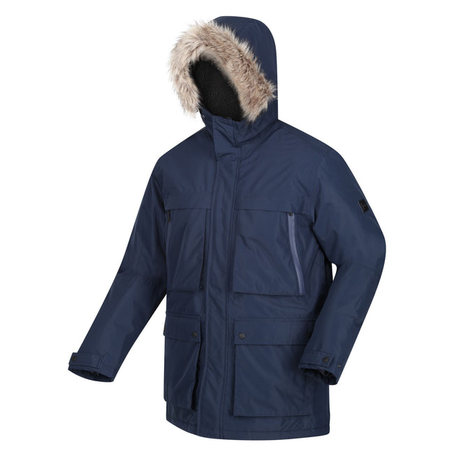 Navy - Side - Regatta Mens Volter Waterproof Insulated Parka