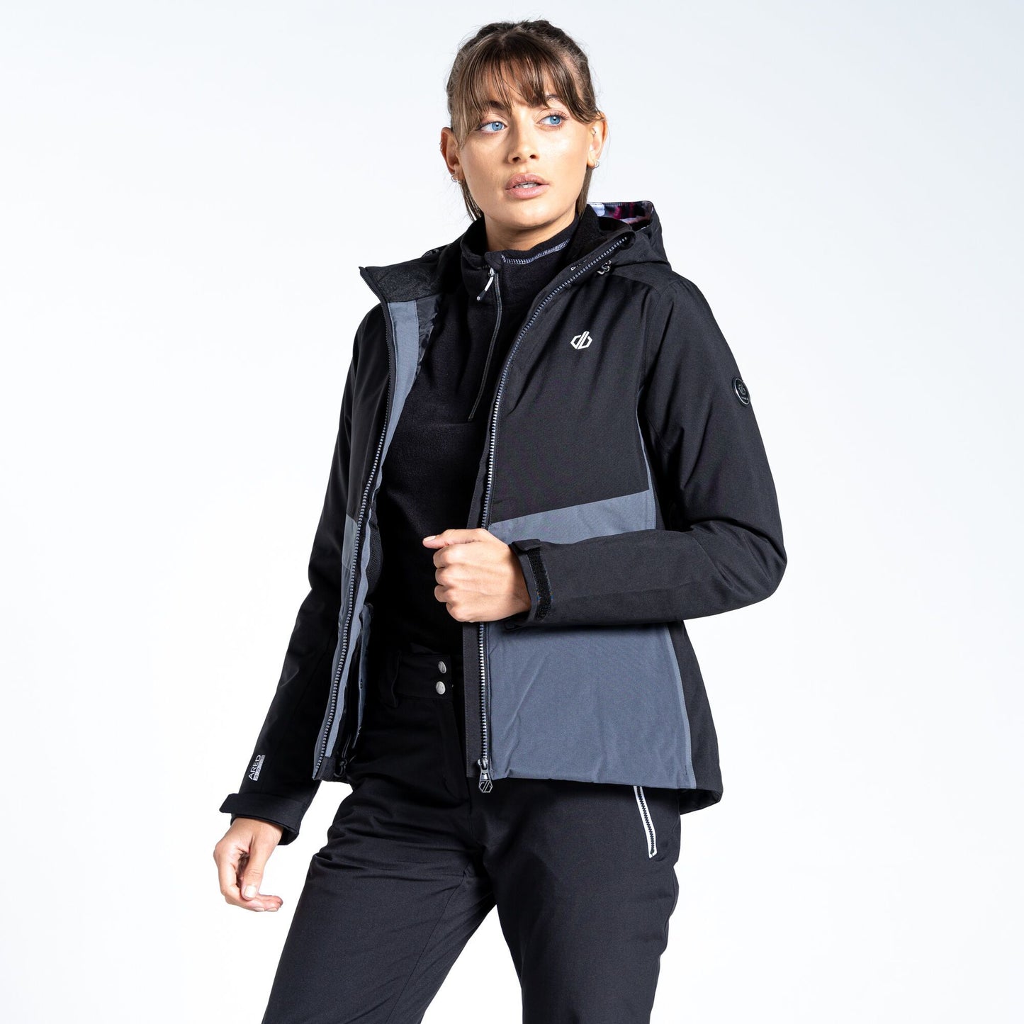 Black-Ebony Grey - Back - Dare 2B Womens-Ladies Equalise Heated Ski Jacket