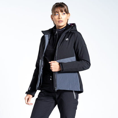Black-Ebony Grey - Back - Dare 2B Womens-Ladies Equalise Heated Ski Jacket
