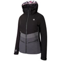 Black-Ebony Grey - Pack Shot - Dare 2B Womens-Ladies Equalise Heated Ski Jacket