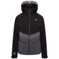 Black-Ebony Grey - Front - Dare 2B Womens-Ladies Equalise Heated Ski Jacket