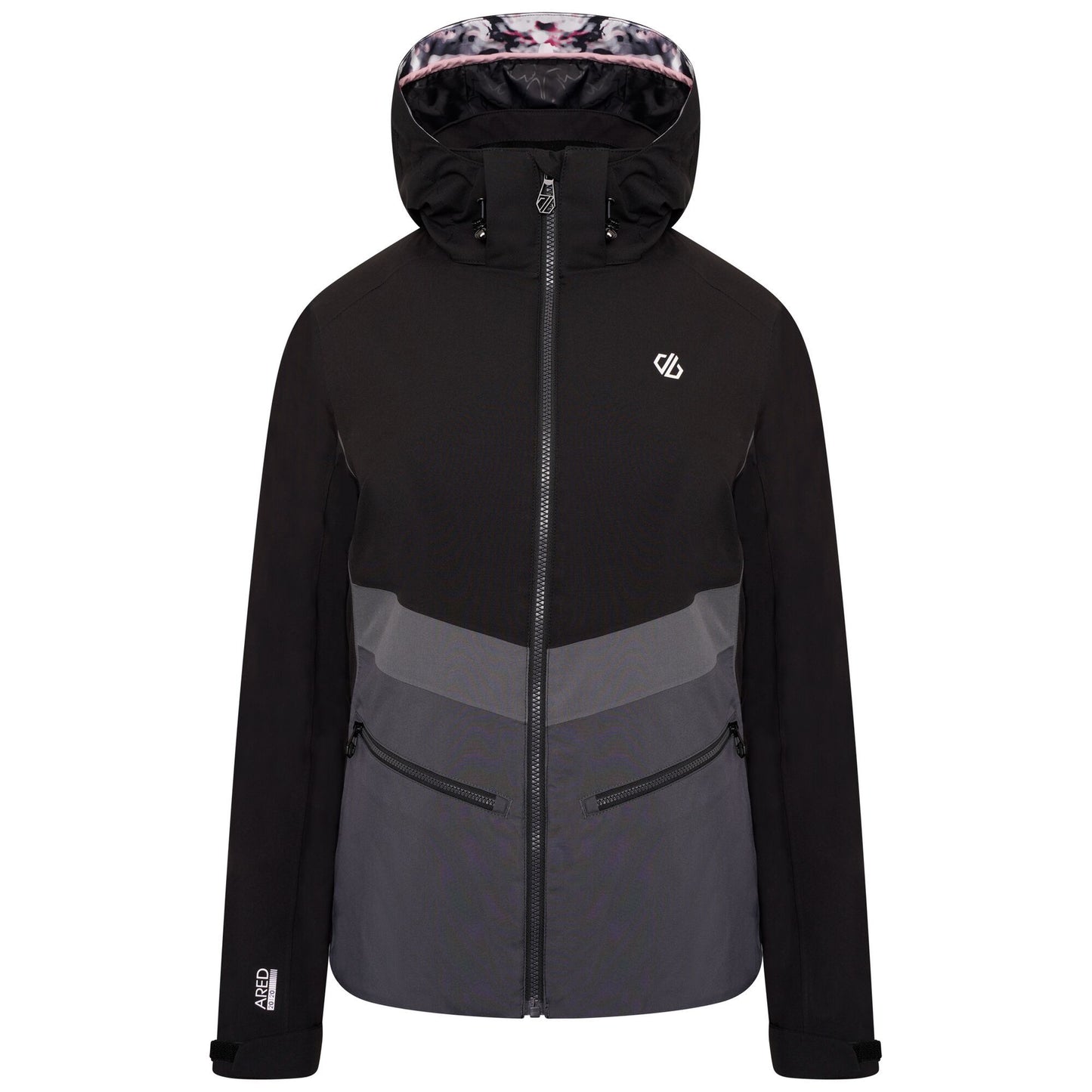 Black-Ebony Grey - Front - Dare 2B Womens-Ladies Equalise Heated Ski Jacket