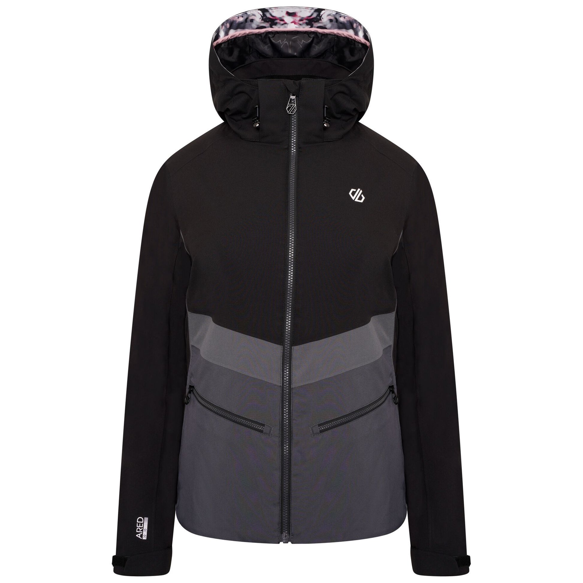 Black-Ebony Grey - Front - Dare 2B Womens-Ladies Equalise Heated Ski Jacket