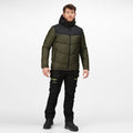 Dark Khaki-Black - Side - Regatta Professional Mens Insulated Padded Jacket