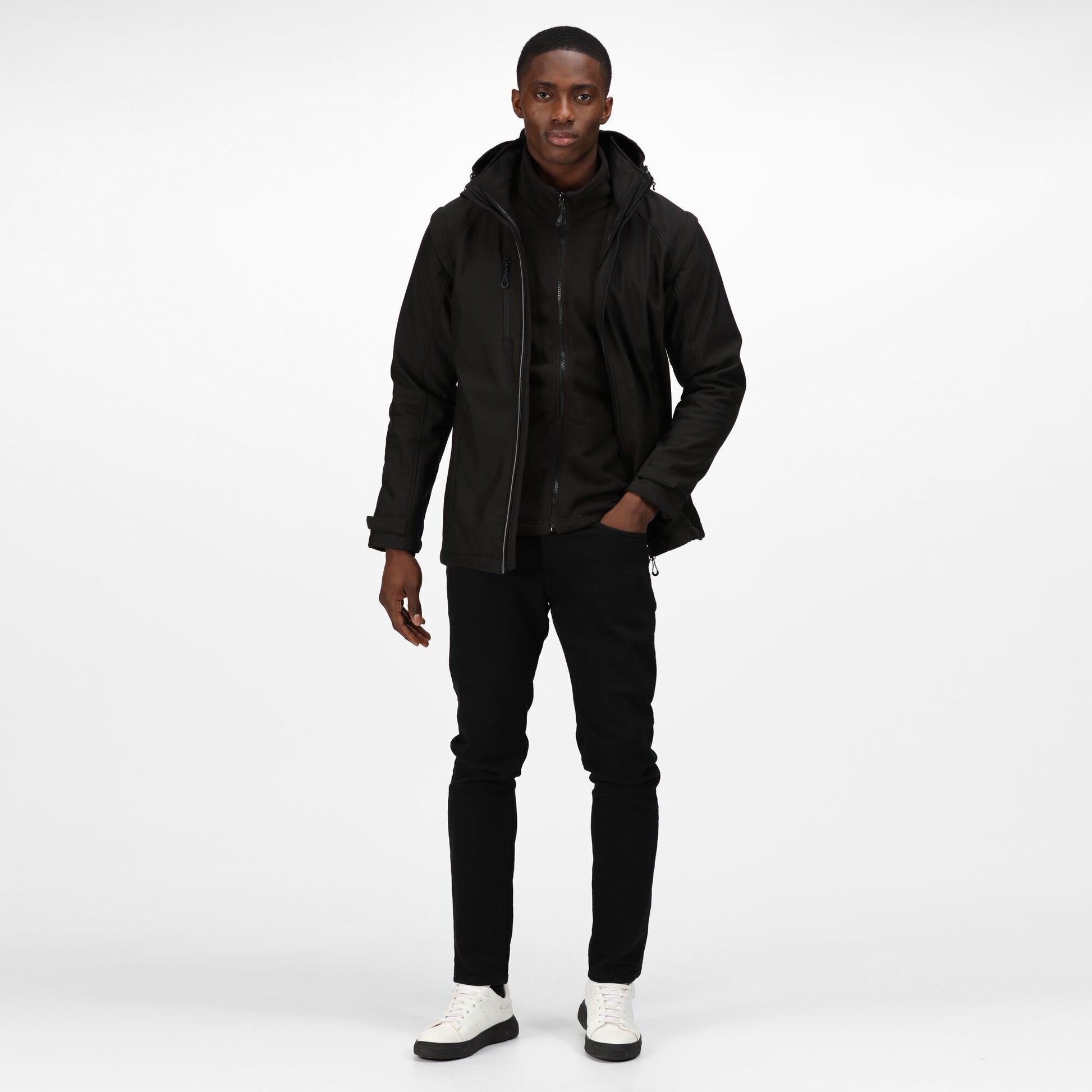 Black - Side - Regatta Professional Mens 4 in 1 Soft Shell Jacket