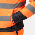 Orange-Navy - Close up - Regatta Professional Mens Baffled Hi-Vis Thermal Top