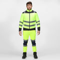 Yellow-Navy - Back - Regatta Mens Baffled Hi-Vis Thermal Top