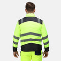 Yellow-Navy - Side - Regatta Professional Mens Baffled Hi-Vis Thermal Top