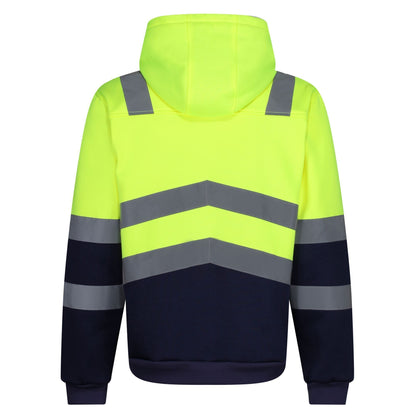 Yellow-Navy - Pack Shot - Regatta Professional Mens Hi-Vis Full Zip Jacket