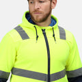 Yellow-Navy - Close up - Regatta Professional Mens Hi-Vis Full Zip Jacket