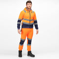 Orange-Navy - Side - Regatta Mens Pro Hi-Vis Full Zip Jacket